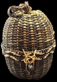 Native American Navajo Hand Woven Acorn Basket