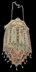 Art Deco Mandalian Mesh Purse Flapper