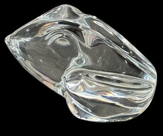 Signed Daum, France Art Glass Frog Figure