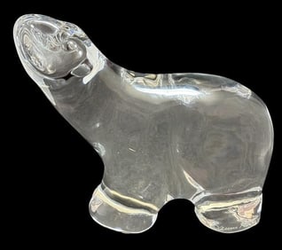 Signed Daum, France Art Glass Polar Bear Figure