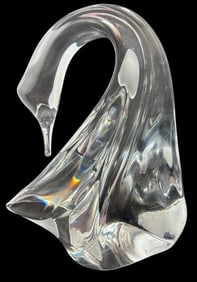 Signed Daum, France Art Glass Swan Figure