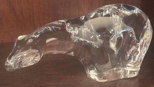 Signed Daum Art Glass Polar Bear Figure Extra Large