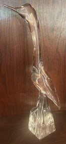 Signed Daum, France Art Glass Bird Figure Extra Large