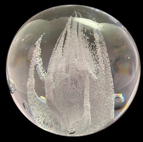 Signed Art Glass Kosta Paperweight Vicki Lindstrand