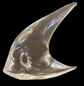 Signed Daum, France Art Glass Angelfish Figure
