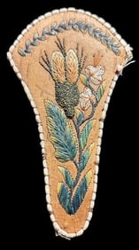 Native American Huron Birchwood and Moose Hair Awl Case