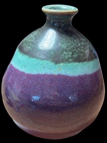 Signed Asian Pottery Pinch Vase