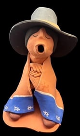 Native American Taos Pueblo Signed Juan Sandoval Pottery Figure