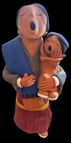 Native American Taos Pueblo Signed Juan Sandoval Pottery Figure One of One