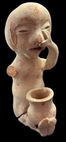 Native American Antique ca 1890 Tesuque Rain God Pottery Figure