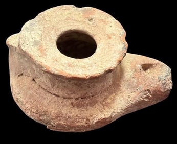 Ancient Greek Clay Pot/Oil Lamp with Spout Ca. 5th-6th Century