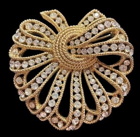 Signed Trifari Rhinestone Brooch
