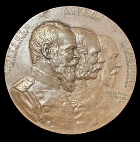 1897 German Bronze Coin/Medallion - Wiilhelm II and Auguste Victoria