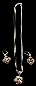 Sterling Earring and Pendant Necklace Jewelry Set