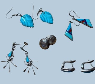 Lot of Five Pair of Native American Earrings
