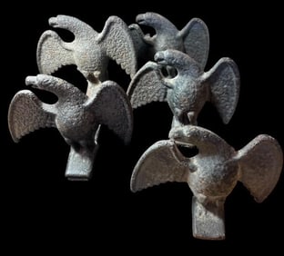 Lot of Five Antique Cast Iron Eagle Snow Roof Guards