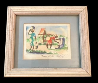 Original Signed Bernard Reid Watercolor Barbados Watercolor