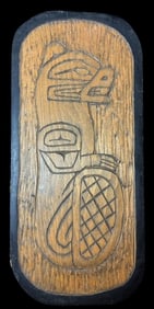 Inuit Hand Carved Wood Plaque Northwest Coast Signed Patricia M. Lewis