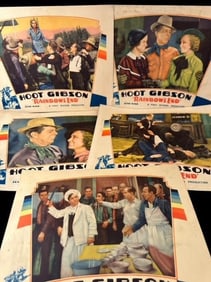 Lot of Five Original Silent Movie 1935 Hoot Gibson Lobby Cards