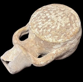 Ancient Greek Clay Artifact Jug with Handles Ca. 5th-6th Century