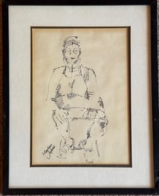 Original Artwork Ink Drawing Marlene Jotrich