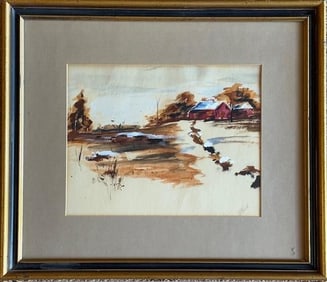 Original Landscape Watercolor by M. Reid