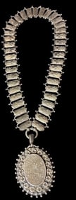 Victorian Edwardian Sterling Hallmarked Antique Locket Necklace