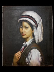 Chinese Realist Oil on Canvas Painting