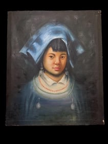 Chinese Realist Oil on Canvas Painting