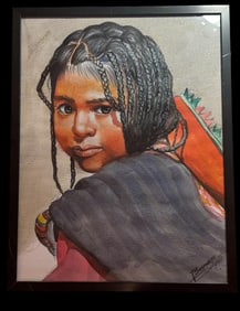 Signed Watercolor on Paper Signed Bernardino Delgado