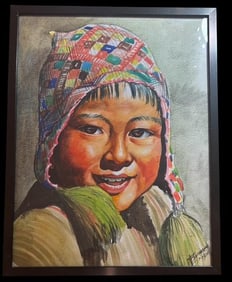 Signed Watercolor on Paper Signed Bernardino Delgado