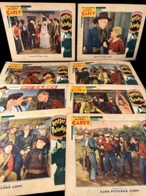 Lot of Eight Original 1935 Silent Western Movie Lobby Cards "Rustlers Paradise"