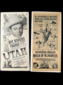 Lot of Two Magazine Advertisment Movie Flyers for Roy Rogers Films