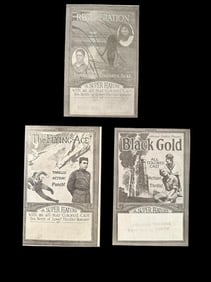 Lot of Three Magazine Advertisements for All Black Movie ca 1915 RARE