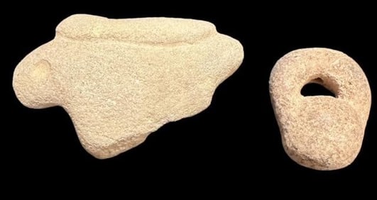 Pre-Columbian Lot of Two Stone Carved Pieces