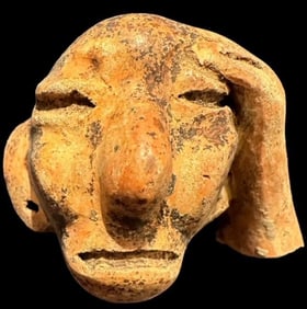 Pre-Columbian Carved Face and Hand 1200 CE