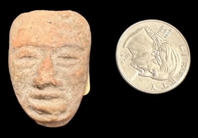 Pre-Columbian Small Carved Human Face 1200 CE