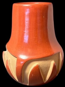 Anita Suazo Signed Santa Clara Redware Pottery Vessel
