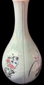 Korean Celadon Four Seasons Signed Vase