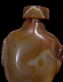 Banded Chocolate Agate Chinese Snuff Bottle