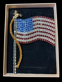 Kirks Folly Limited Edition Old Glory Pin with Austrian Crystals