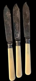 Lot of Three Sterling Knives with Ivoryoid Handles ca. 1930s