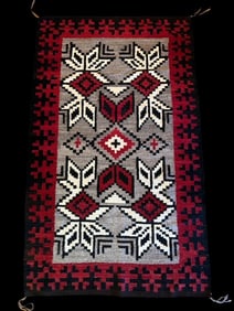 Navajo Two Gray Hills Hand Woven Rug
