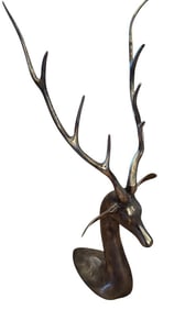 Metal and Baked Enamal Stag Sculpture