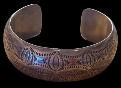 Native American Navajo Hand Hammered Cuff Bracelet
