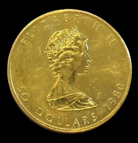 1980 One Ounce Gold Maple Leaf Coin