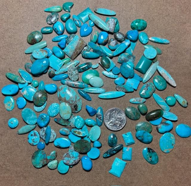 Lot of Assorted Turquoise Cabachons (1 of 1)