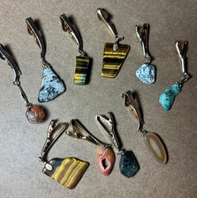 Lot of Assorted Stone Tie Clips