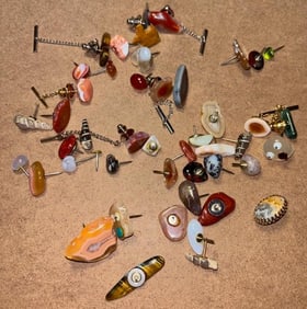 Lot of Assorted Stone Tie Clips