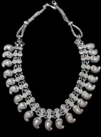 Middle Eastern Silver Bib/Collar Choker Necklace